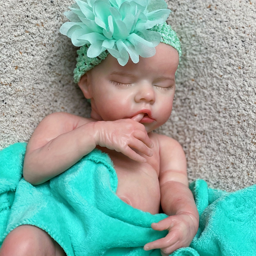 17-Inch Lifelike Silicone Doll with Visible Veins and Openable Mouth