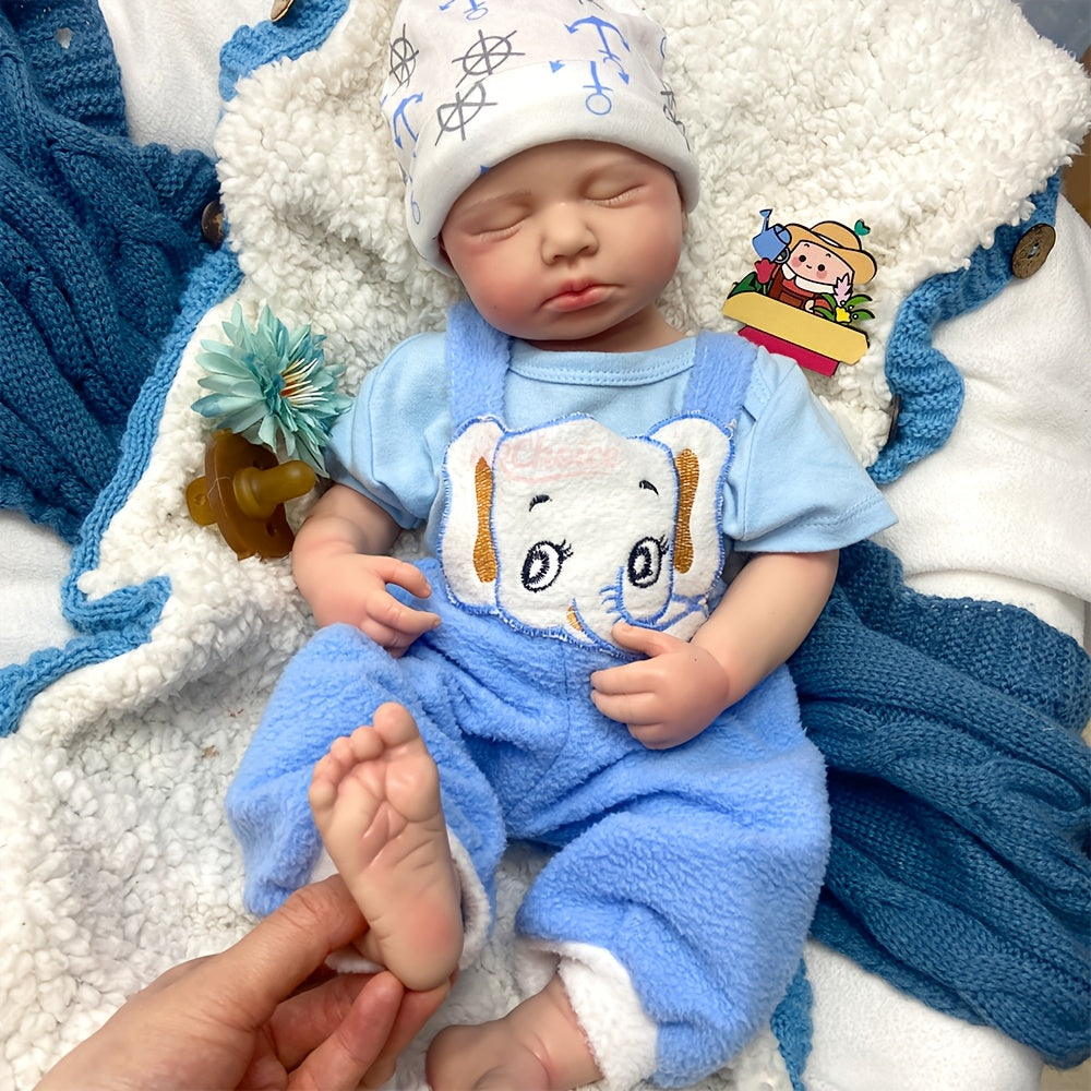 20-inch Lifelike Silicone Doll with Realistic Veins and Openable Mouth