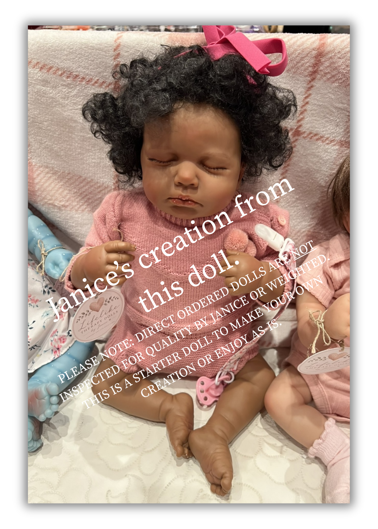 Lifelike Dark Skin Tone Doll with Rooted Curly Hair