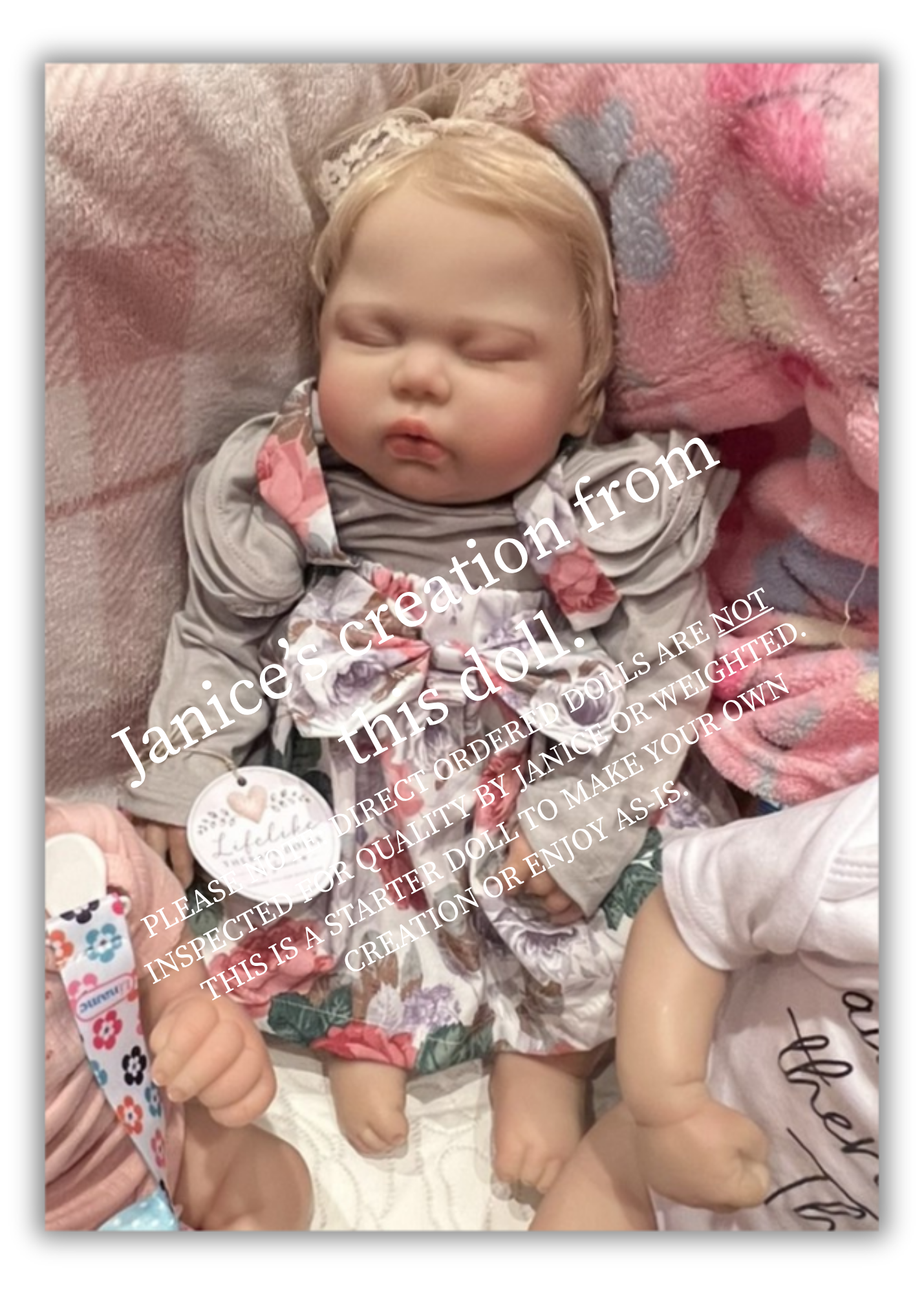 Lifelike Doll with Rooted Blond Hair, 3D Painted