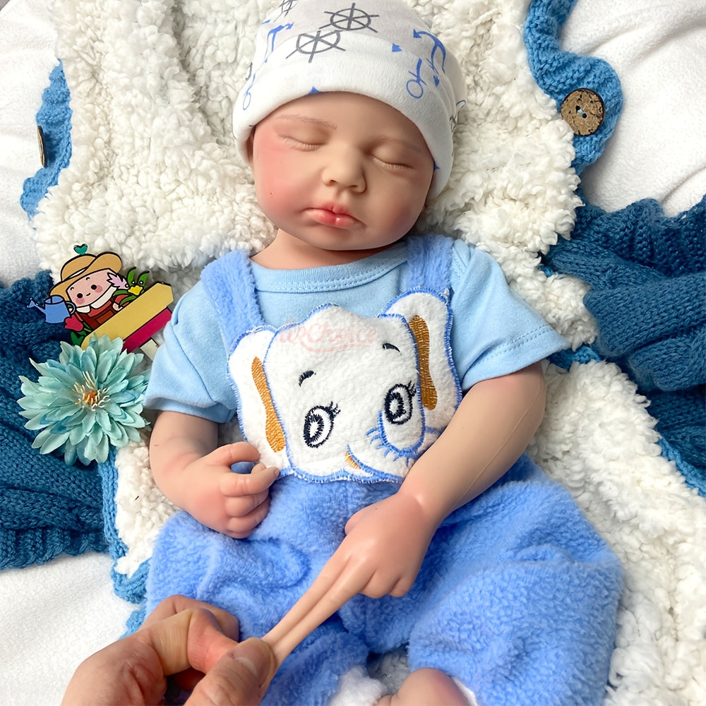 20-inch Lifelike Silicone Doll with Realistic Veins and Openable Mouth