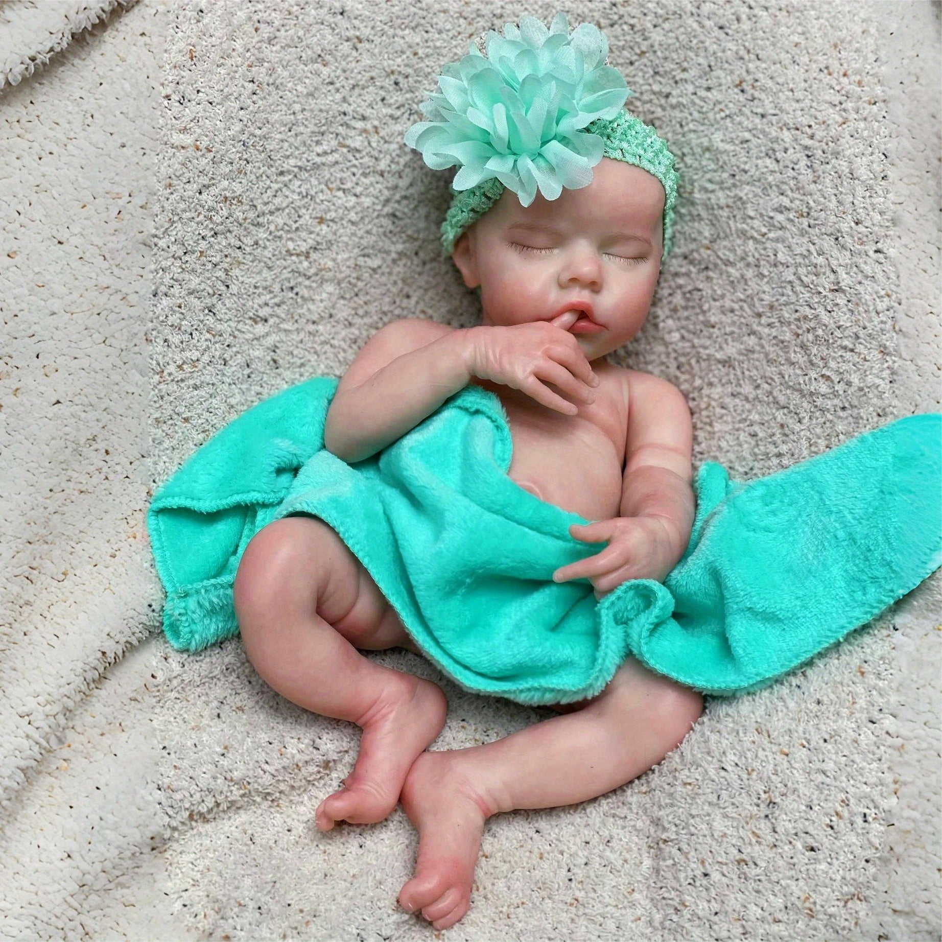 17-Inch Lifelike Silicone Doll with Visible Veins and Openable Mouth